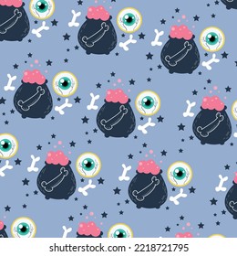 Halloween vector pattern background. Vector illustration for gift wrapping cloth and paper design.