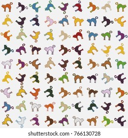 Halloween vector pattern with colored elements