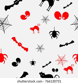 Halloween vector pattern with colored elements