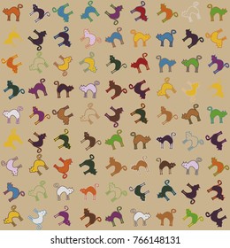 Halloween vector pattern with colored elements