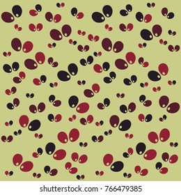 Halloween vector pattern with colored elements