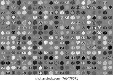 Halloween vector pattern with colored elements