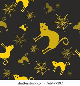 Halloween vector pattern with colored elements