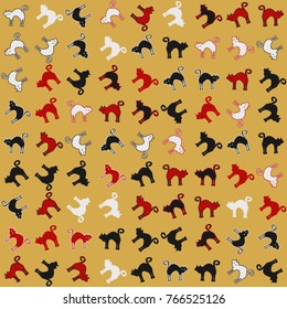 Halloween vector pattern with colored elements