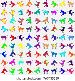 Halloween vector pattern with colored elements