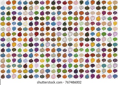 Halloween vector pattern with colored elements