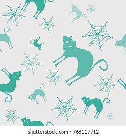 Halloween vector pattern with colored elements