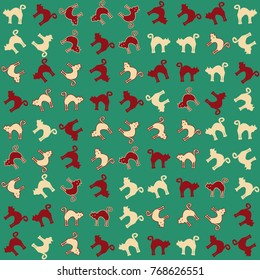 Halloween vector pattern with colored elements