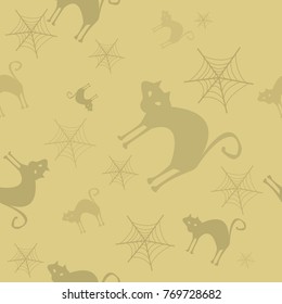 Halloween vector pattern with colored elements