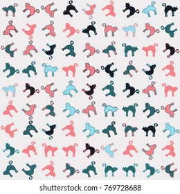 Halloween vector pattern with colored elements