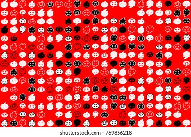 Halloween vector pattern with colored elements