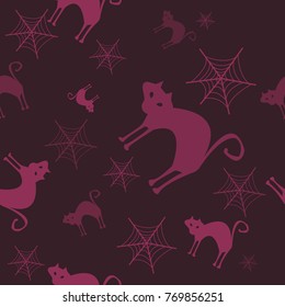 Halloween vector pattern with colored elements