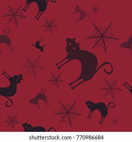 Halloween vector pattern with colored elements