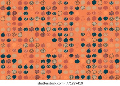 Halloween vector pattern with colored elements