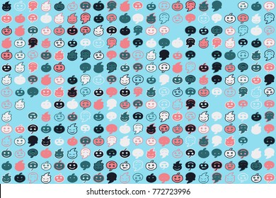 Halloween vector pattern with colored elements