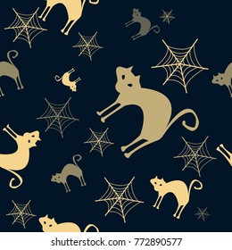 Halloween vector pattern with colored elements