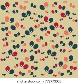 Halloween vector pattern with colored elements. Eyes.