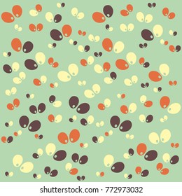 Halloween vector pattern with colored elements. Eyes.