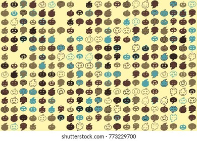 Halloween vector pattern with colored elements