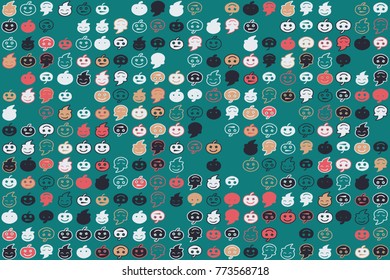 Halloween vector pattern with colored elements