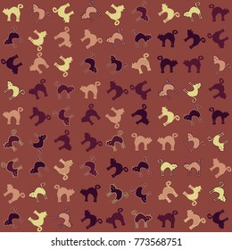 Halloween vector pattern with colored elements