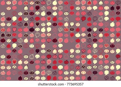 Halloween vector pattern with colored elements