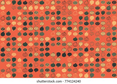 Halloween vector pattern with colored elements