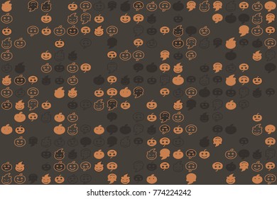 Halloween vector pattern with colored elements
