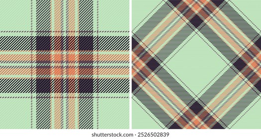 Halloween vector pattern with plaid stripes and pumpkins, spooky ghosts, and scary ornaments. Ideal for autumn background, textile, fabric, party decor, greeting cards, posters, or tiled wallpaper.