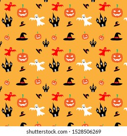 Halloween vector pattern template design for packaging, wallpaper and other project