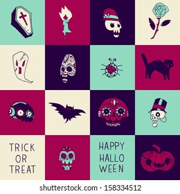 Halloween vector pattern for web page backgrounds, postcards, greeting cards, invitations, pattern fills, surface textures.