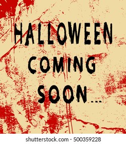 Halloween vector Poster. Bloody Halloween background.