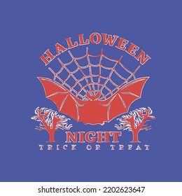 halloween vector print for postcard or web design