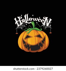 Halloween, Vektorgrafik, Pumkin, Halloween-Front, Typografie-Design