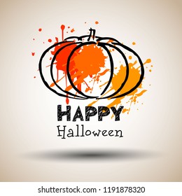 Halloween. Vector pumpkin. Vector Halloween greeting card, flyer, banner, poster templates.