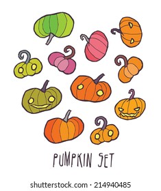 Halloween vector pumpkin icons set