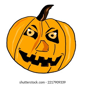 halloween vector pumpkin scared pumpkin, evil smile, funny pumpkin,  scary  pumpkin head laugh dark humor party, halloween illustration, orange, vegetable, face, october, scary, horror, decoration, il