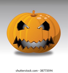 Halloween vector pumpkin white grey background