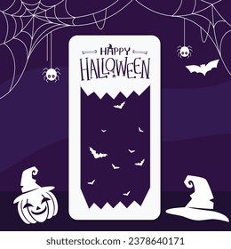 
Halloween-Vektorgrafik. Violett-Weiß-Töne. Halloween Festival-Illustration.
