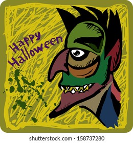 halloween vector: scary troll