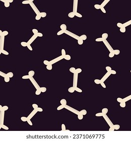 Halloween vector seamless background with bones.Holiday october print or good background for seamless pattern for zoo shop, Veterinary print. Good for paper, wrapping, banners, covers, posters, web.