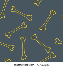 Halloween vector seamless background with bones.Holiday october print or good background for  seamless pattern for zoo shop, Veterinary print. Good for paper, wrapping, banners, covers, posters, web.