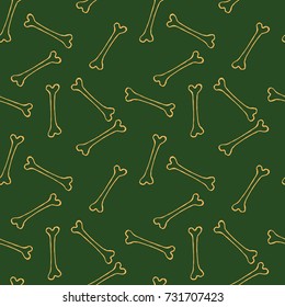 Halloween vector seamless background with bones.Holiday october print or good background for  seamless pattern for zoo shop, Veterinary print. Good for paper, wrapping, banners, covers, posters, web.