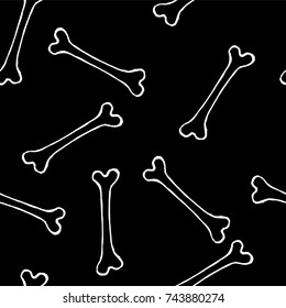 Halloween vector seamless background with bones.Holiday october print or good background for  seamless pattern for zoo shop, Veterinary print. Good for paper, wrapping, banners, covers, posters, web.