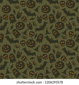 Halloween vector seamless pattern