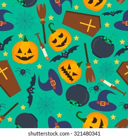 Halloween vector seamless pattern