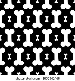 Halloween vector seamless pattern background with white bones.



