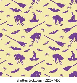 Halloween vector seamless pattern or background