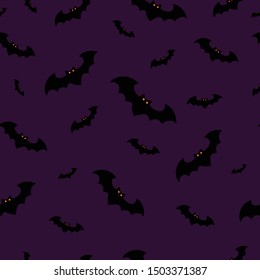 Halloween vector seamless pattern with bats