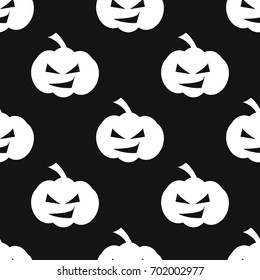 Halloween vector seamless pattern. Decorative background with funny drawing pumpkins